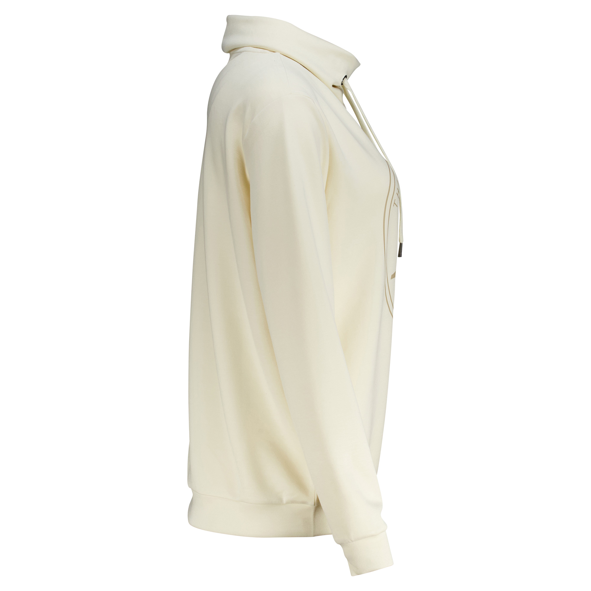 Weibliches Model mit CAMPS BAY Hoodie in Cream