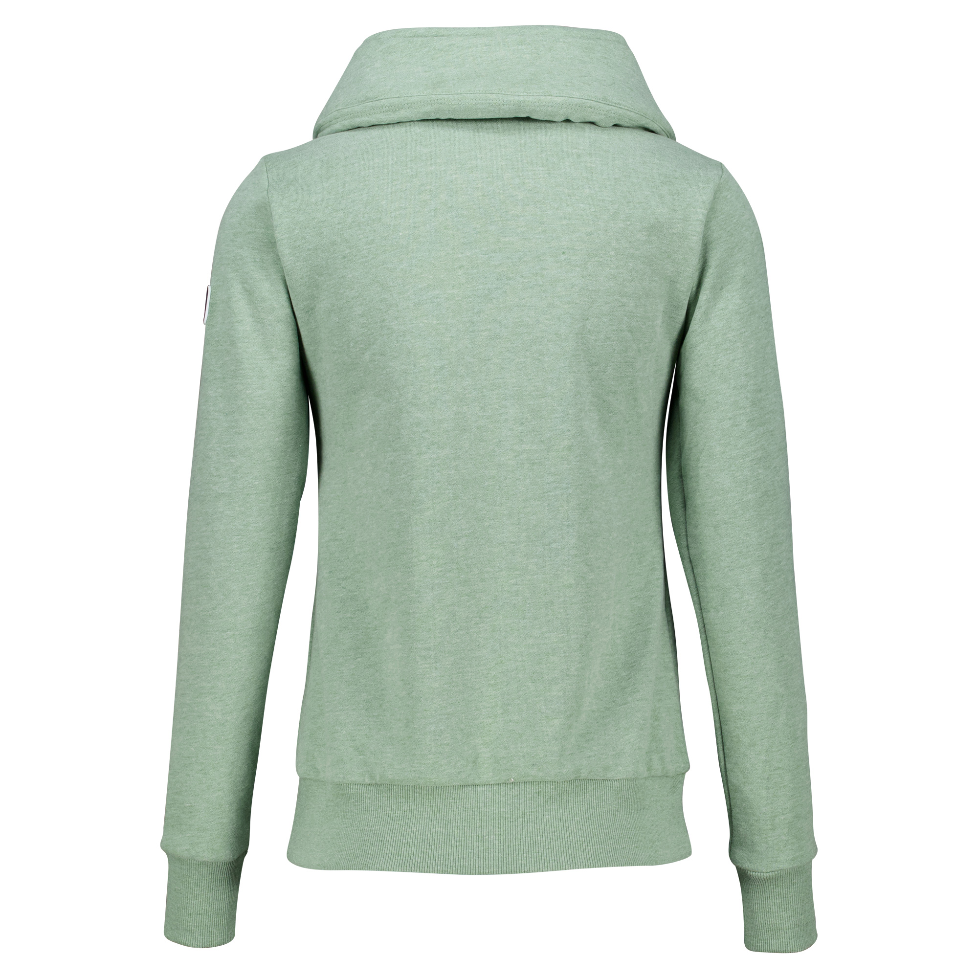 Weibliches Model mit CAMPS BAY Sweatjacke in Hedge Green